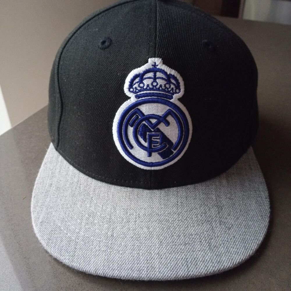 Real Madrid Black and Grey Snapback Cap Hat